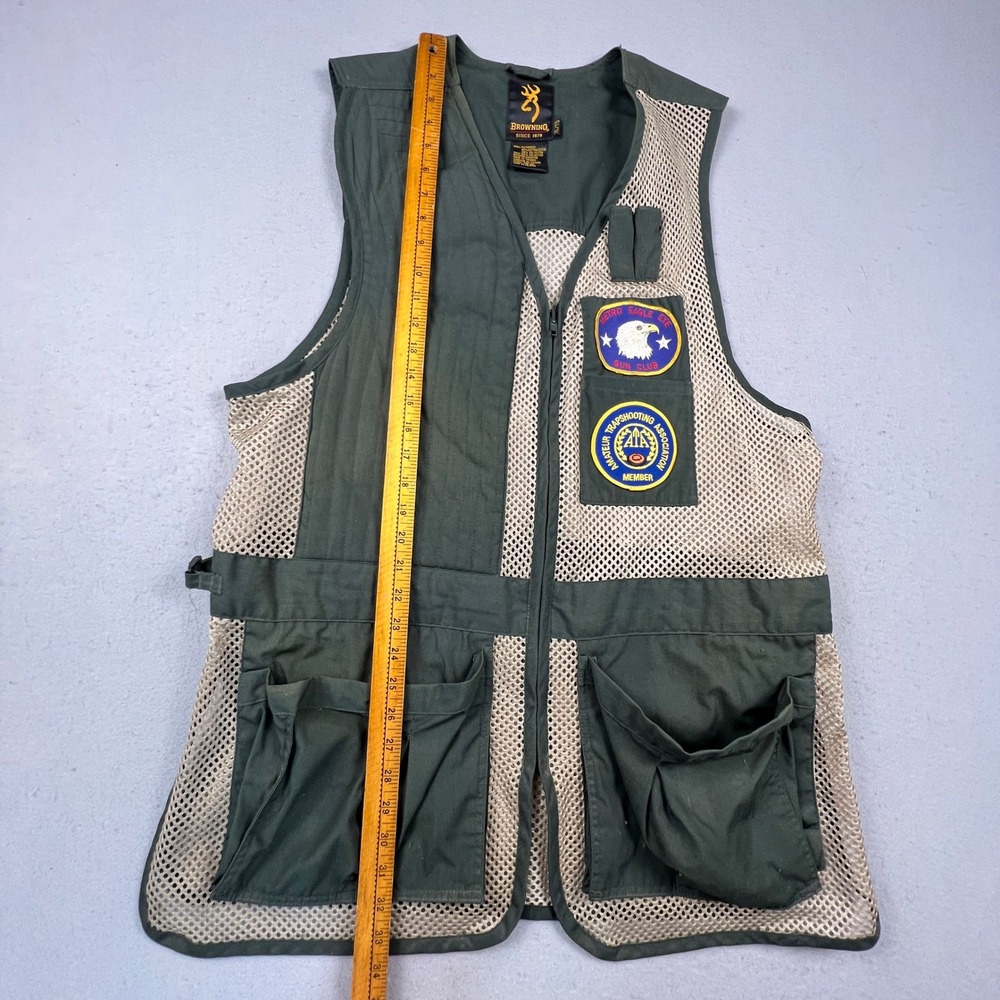 Browning Shooting Vest Mens XL Green Mesh Trapshooting Hunting Clay 305-001 - Picture 13 of 16